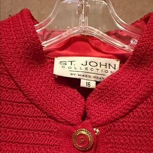 St. John Collection Textured Red Suit